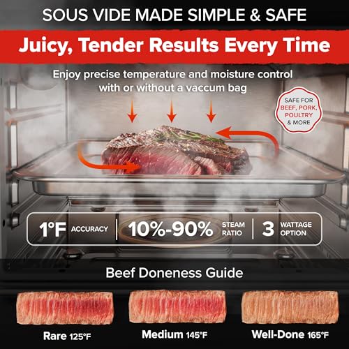 Nuwave PFAS-Free Steam Oven & Air Fryer, All-in-One Convection Cooker with Precision Steam Control, Toast, Air Fry, Sous Vide, Steam & More, Juicier Meats, 120 Presets, 50–450°F, Stainless Steel - Image 4