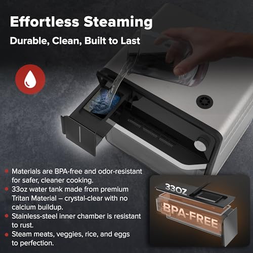 Nuwave PFAS-Free Steam Oven & Air Fryer, All-in-One Convection Cooker with Precision Steam Control, Toast, Air Fry, Sous Vide, Steam & More, Juicier Meats, 120 Presets, 50–450°F, Stainless Steel - Image 7