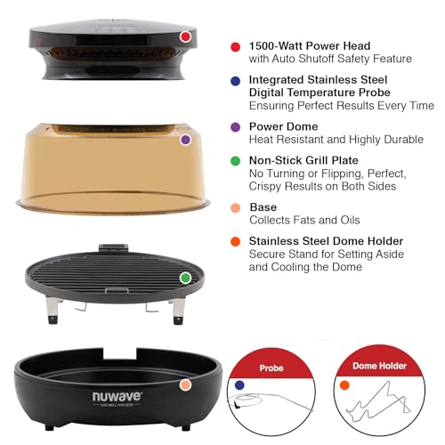 Nuwave Primo Grill Oven PFAS Free Countertop Oven with Convection Top & Grill Bottom, Smart Thermometer, Perfect for Cooking Frozen or Fresh with Surround Heat for Flawless Results - Image 5