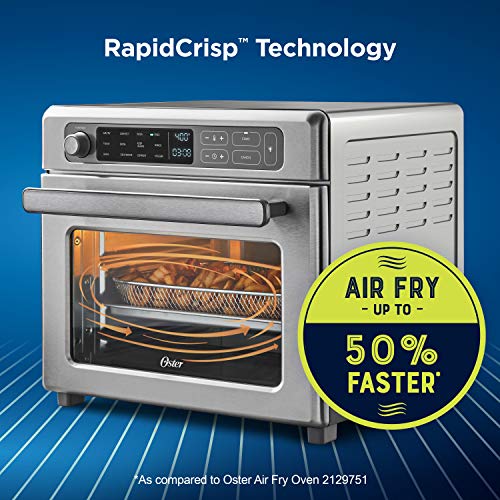 Oster Digital Air Fryer Oven with RapidCrisp, Stainless Steel, 12-Function Countertop Oven with Convection - Image 3