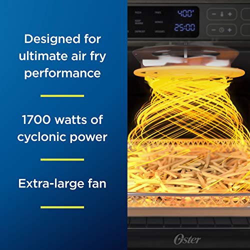 Oster Digital Air Fryer Oven with RapidCrisp, Stainless Steel, 12-Function Countertop Oven with Convection - Image 4