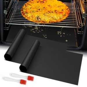 Oven Liner for Bottom of Oven, 2 Pack Heavy Duty Oven Liners for Electric Stove, Heat Resistant Stovetop Protector Air Fryer Grill Mat, Reusable Gas Toaster Microwave Oven Drip Liner Teflon Sheets