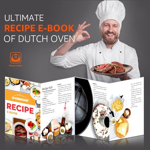 Overmont 2 in 1 Pre Seasoned Dutch Oven with Skillet Lid for Induction, Electric, Grill, Stovetop, BBQ, Camping (5 Quart) - Image 5