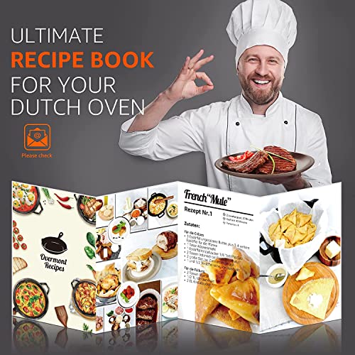 Overmont Cast Iron Dutch Oven with dual use Skillet lid for Oven, Induction, Electric, Grill, Stovetop, (3.2QT Pot, 10.5 inches) - Image 4