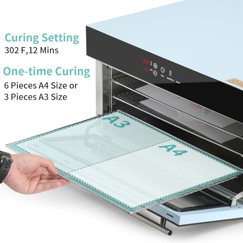 PYD Life DTF Oven Dryer A3 A4 3 Layers 1450 W 120 V Light Blue for DTF Heat Transfer Film Sheets,DTF Curing Oven 11.8" x 17.7" for Bulk DTF Films Dryer - Image 4