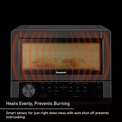 Panasonic FlashXpress Toaster Oven Countertop, 4-Slice Compact Size w/Double Infrared Heating, PFAS-free, 6 Auto Cook Options & Precise Temperature Control, 1300W - NB-G200P (Stainless Steel) - Image 6