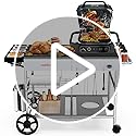Pizza Oven Table Grill Cart with Pizza Topping Station Movable Food and Prep Workcart Outdoor Grill Table Stand for Ninja Woodfire Blackstone Griddle Cuisinart etc Grill - Image 8
