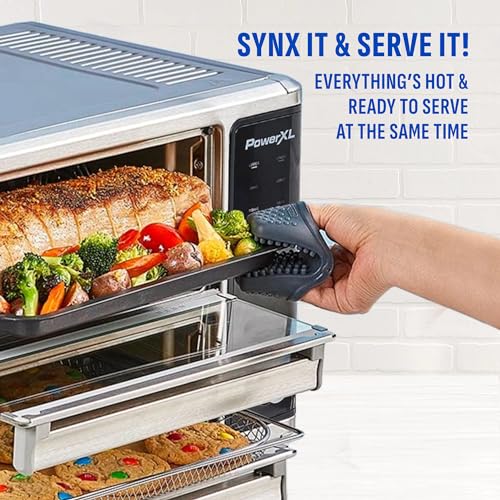 PowerXL SmartSynx Dual Door Oven, 8 Quick-Touch Cooking Presets including Air Fry, Toast, Bake, Broil, Reheat and More, Cook 2 Different Foods at the Same Time, Large Capacity & Adjustable Temperature - Image 4