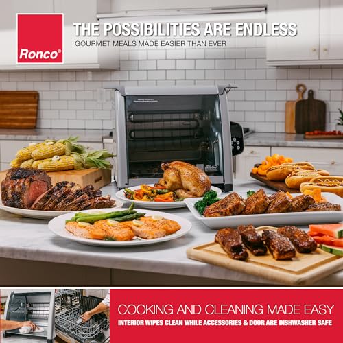 Ronco 6000 Platinum Series Rotisserie Oven, Digital Display, 12-Pound Capacity, Auto Shutoff, Includes Rotisserie Spit, Multi-Purpose Basket, 3 Cooking Functions: Rotisserie, Sear and No Heat Rotation - Image 6