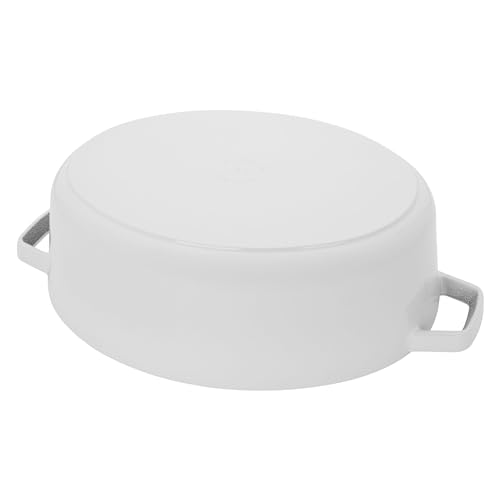 STAUB Cast Iron 6.25-qt Wide Oval Dutch Oven, Pure White - Image 7
