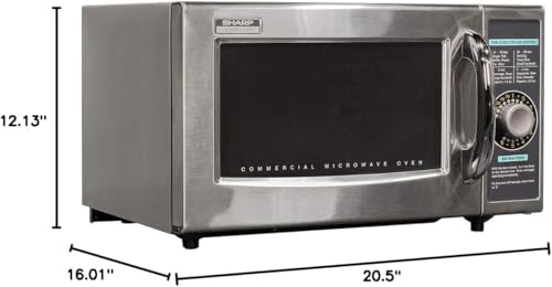 Sharp R-21LCFS Medium-Duty Commercial Microwave Oven with Dial Timer, Stainless Steel, 1000-Watts, 120-Volts - Image 3