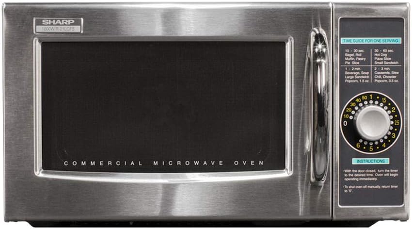 Sharp R-21LCFS Medium-Duty Commercial Microwave Oven with Dial Timer, Stainless Steel, 1000-Watts, 120-Volts - Image 4