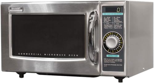 Sharp R-21LCFS Medium-Duty Commercial Microwave Oven with Dial Timer, Stainless Steel, 1000-Watts, 120-Volts