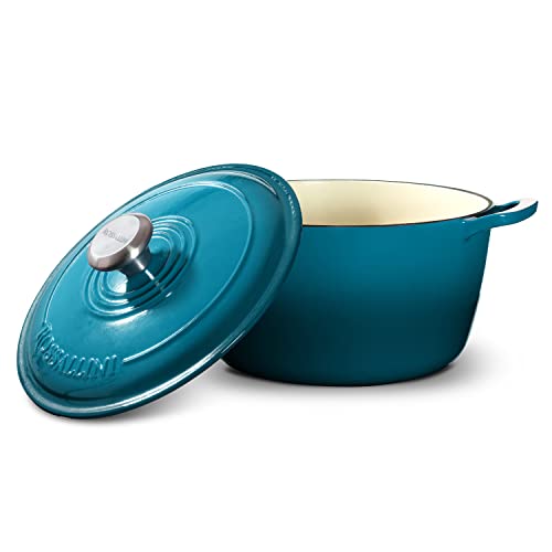 Signature Enameled Cast Iron Dutch Oven, Non-Stick Serving Pot with Tight Fitting Lid for Perfect Roasting, Baking, Sauteing, and Bread Making | 5.5Q (5.2L) - Ocean Blue - Image 6