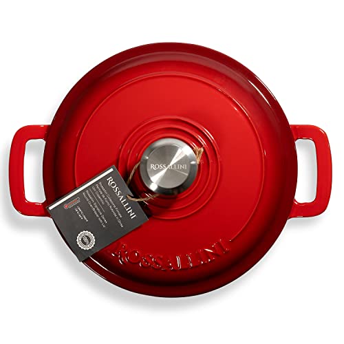 Signature Enameled Cast Iron Dutch Oven, Non-Stick Serving Pot with Tight Fitting Lid for Perfect Roasting, Baking, Sauteing, and Bread Making | 5.5Q (5.2L) - Red - Image 5