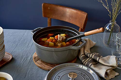 Staub Cast Iron 4-qt Round Cocotte - Graphite Grey, Made in France - Image 7