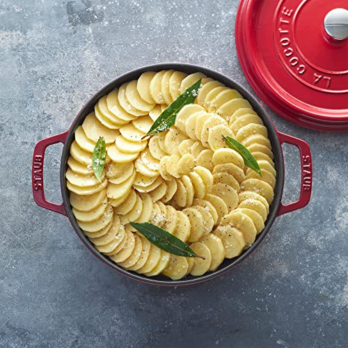 Staub Cast Iron Dutch Oven 5-qt Tall Cocotte, Made in France, Serves 5-6, Cherry - Image 5