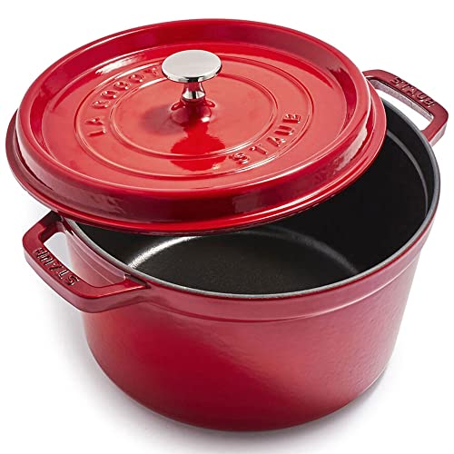 Staub Cast Iron Dutch Oven 5-qt Tall Cocotte, Made in France, Serves 5-6, Cherry - Image 2