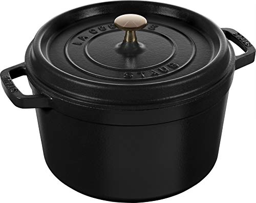 Staub Cast Iron Dutch Oven 5-qt Tall Cocotte, Made in France, Serves 5-6, Matte Black - Image 2