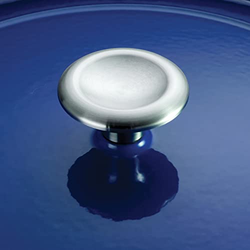 Tramontina Bestow Enameled Cast Iron Oval Dutch Oven Pot with Lid, Large 7-quart, Blue - Image 7