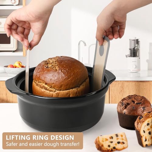 TuBon Silicone Bread Sling for Dutch Oven,Non-Stick & Easy Clean & Odor-Free, Reusable Silicone Bread Baking Mat with Long Handles, Easy to Transfer Sourdough Bread(2 Grey pcs) - Image 3