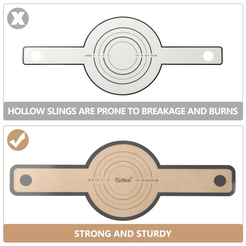 TuBon Silicone Bread Sling for Dutch Oven,Non-Stick & Easy Clean & Odor-Free, Reusable Silicone Bread Baking Mat with Long Handles, Easy to Transfer Sourdough Bread(2 Grey pcs) - Image 6