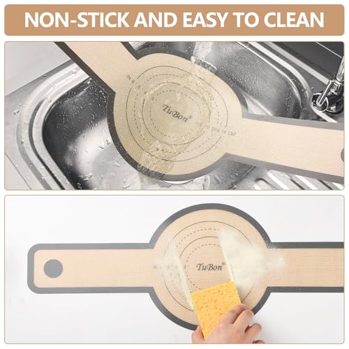 TuBon Silicone Bread Sling for Dutch Oven,Non-Stick & Easy Clean & Odor-Free, Reusable Silicone Bread Baking Mat with Long Handles, Easy to Transfer Sourdough Bread(2 Grey pcs) - Image 7