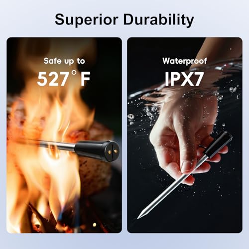 Wireless Bluetooth Meat Thermometer with 2 Probes & App Control, Birthday Gifts for Men Dad Husband, Smart Digital Thermometer for Cooking, Oven, Smoker, BBQ, Grill - Image 6