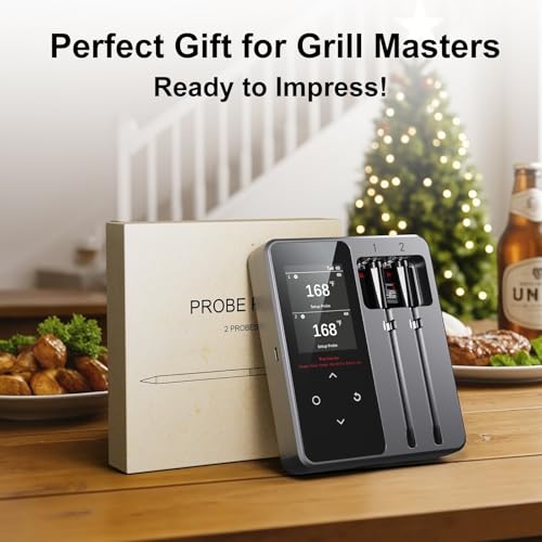 Wireless Bluetooth Meat Thermometer with 2 Probes & App Control, Birthday Gifts for Men Dad Husband, Smart Digital Thermometer for Cooking, Oven, Smoker, BBQ, Grill - Image 8