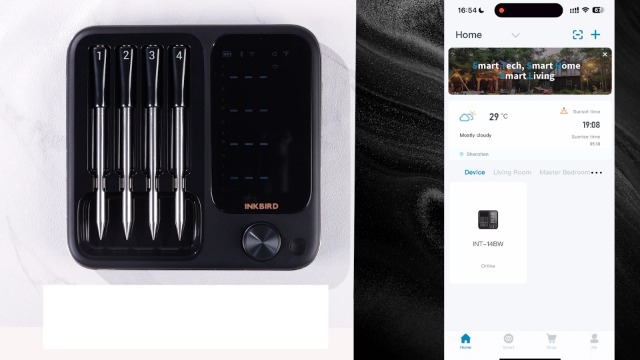 Wireless Meat Thermometer with 4 Probes, Inkbird Wifi BluetoothThermometer Digital Wireless for Rotisserie Grill Oven,Unlimited Range Dishwasher Waterproof Bluetooth Meat Thermometer for iOS & Android - Image 8