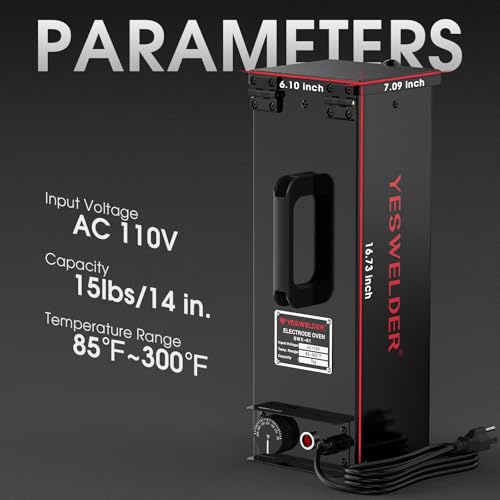 YESWELDER 15lb Portable Welding Rod Oven 110V, Temperature Controlled 85-300°F, 15 Inch Rods Fit, Electrode Oven for STICK Electrodes - Image 7